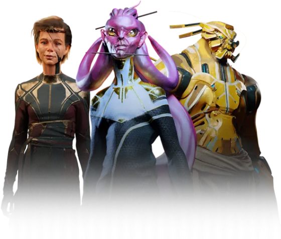 Characters of the three Star Atlas factions