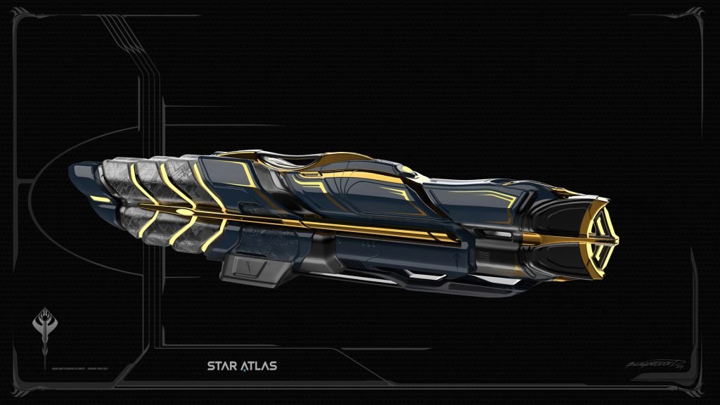 Star Atlas - Ogrika Kinetic Rapidfire XS [Concept Art by Dmitry Blagorodov]
