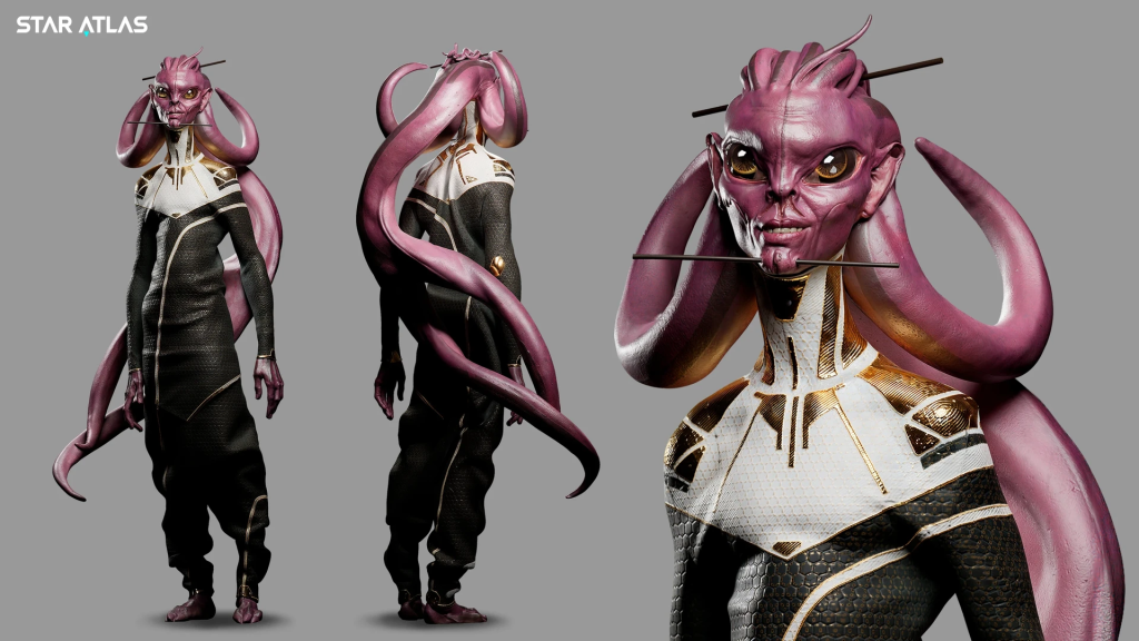 Star Atlas - Vaor Scarka (ONI Leader) - Character design by João Lira