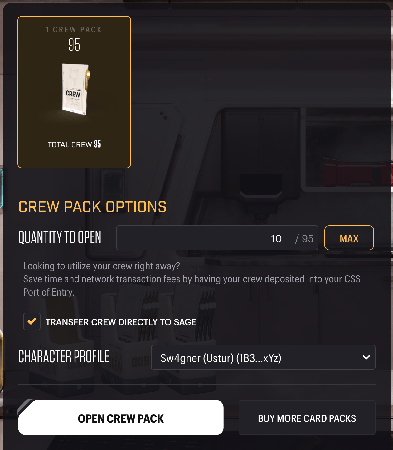 Star Atlas - Crew - Card Packs [opening step 1]