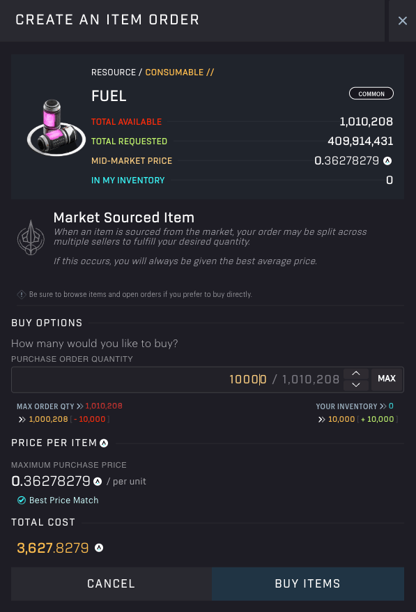 SAGE - Local Marketplace - Local Order Activity [Buy Quick Action]