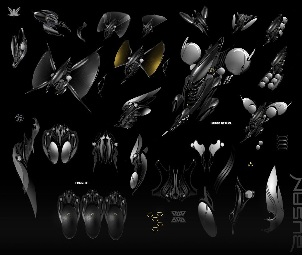 Star Atlas - Busan - Concept sketch explorations [by Gary Sanchez] (source)
