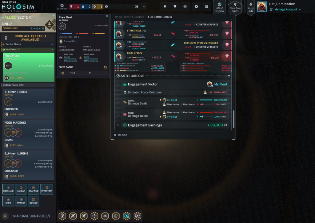 Star Atlas - Holosim S1C2 - Combat Interface