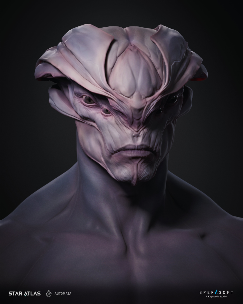 Star Atlas – Sogmian Male Head – Created by Alex Dmitriev [Concept Art]