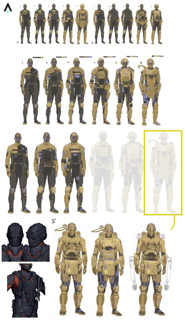 Star Atlas - Concept Art for MUD combat suits