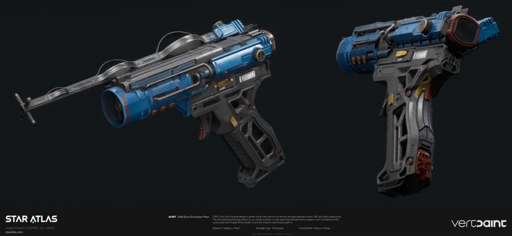 Star Atlas - GAN Guns Shockwave Pistol - by Vertpaint Studios [Concept Art]