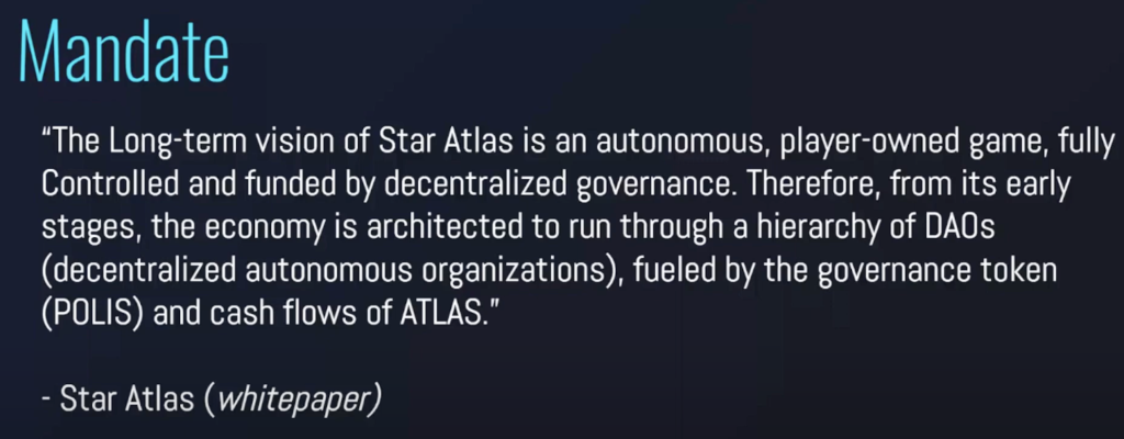 Star Atlas DAO - Mandate