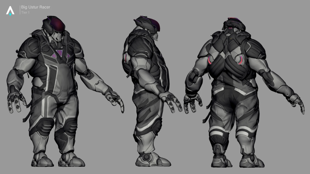 Star Atlas – Big Ustur Racer – Character & Tier 1 Outfit design by João Lira